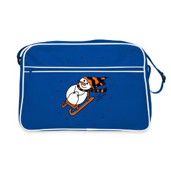 Traîneau à cheval Bonhomme de neige - Sac Retro - bleu/blanc - Devant