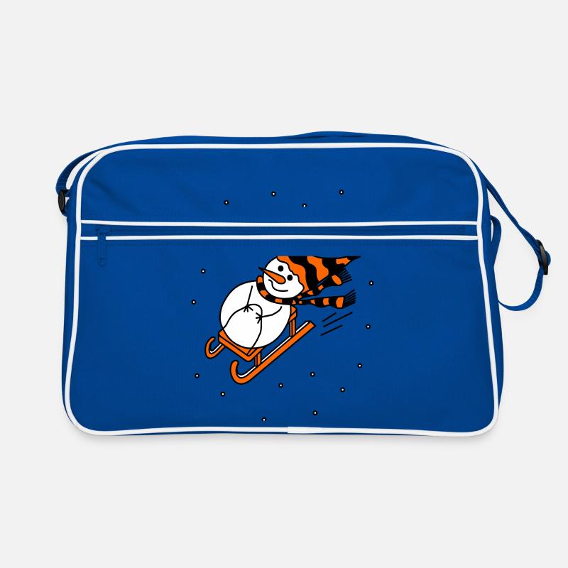 Sleigh Riding Snowman Retro Bag
