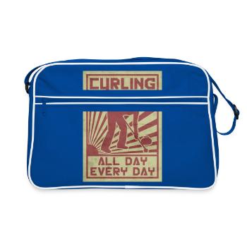 Curling. Todo el día, toda la noche. - Sac Retro - bleu/blanc - Devant