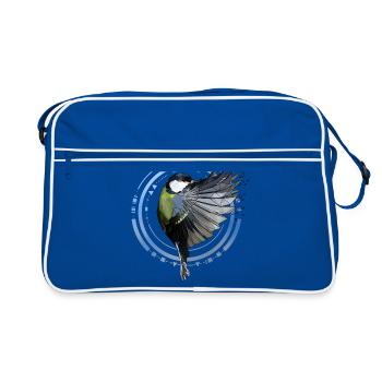 Mésange bleue | Géométrique | Low poly - Sac Retro - bleu/blanc - Devant