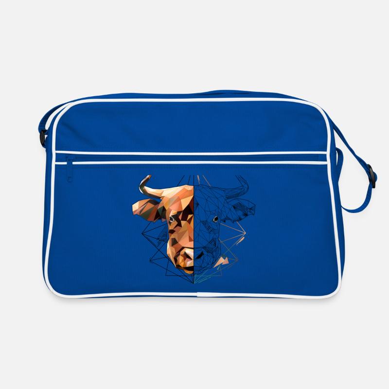 Low Poly Art Highland Beef Cool Polygon Tattoo Retro Bag