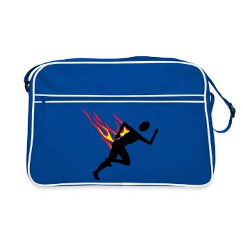Jogger with flames - Retro Bag - blue/white - Front