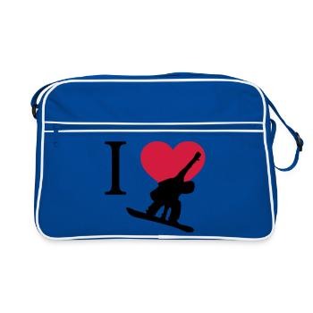 J'aime Snowboarding - Sac Retro - bleu/blanc - Devant