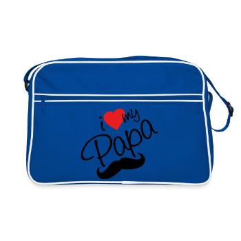 J’aime mon papa - Sac Retro - bleu/blanc - Devant