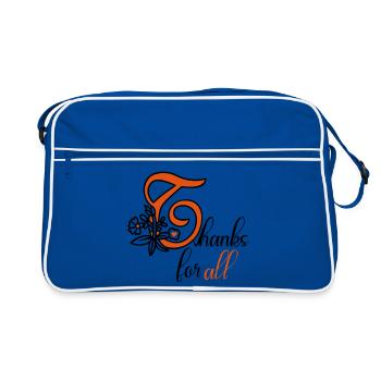thanks for all, love, thank you - Retro Bag - blue/white - Front