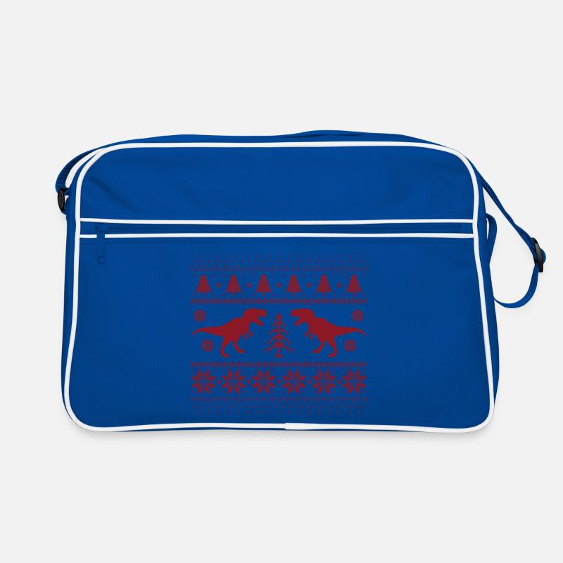 Dinosaurier-Weihnachtspullover Retro Tasche