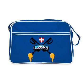 Savoie Ski et fondue savoyarde Cadeau Haute Savoie - Sac Retro - bleu/blanc - Devant