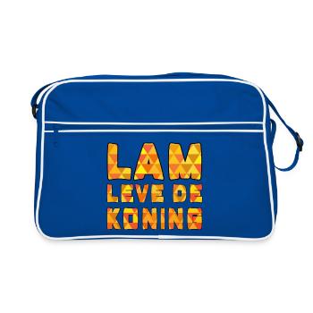 Agneau vit le roi! Orange du Jour du Roi ci-dessus # - Sac Retro - bleu/blanc - Devant