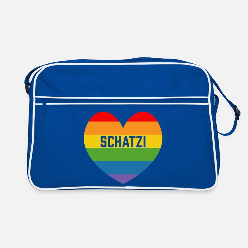 Regenbogenherz Schatzi LGBT lgbtqi queer - Sac Retro - bleu/blanc