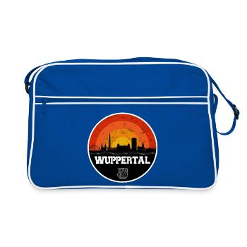 Ligne d’horizon de Wuppertal avec armoiries - Sac Retro - bleu/blanc - Devant