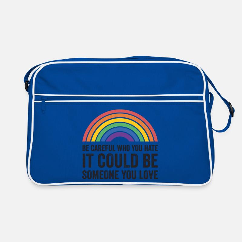 LGBT Pride Month - Sei vorsichtig, wen du hasst Retro Tasche