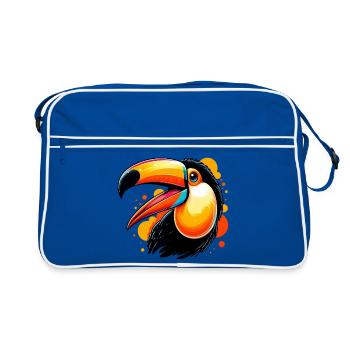 Tukan - Retro Tasche - Blau/Weiß - Vorne