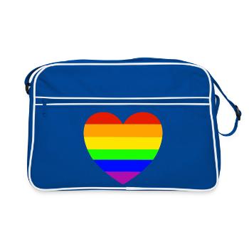 Conception de la fierté du cœur de l’arc-en-ciel - Sac Retro - bleu/blanc - Devant