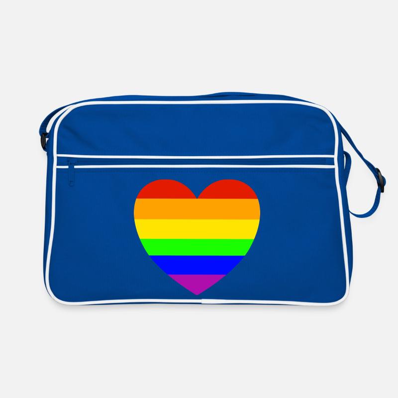 Regenbogenherz Pride Design Retro Tasche