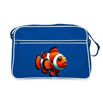 Clownfisch - Retro Tasche - Blau/Weiß - Vorne