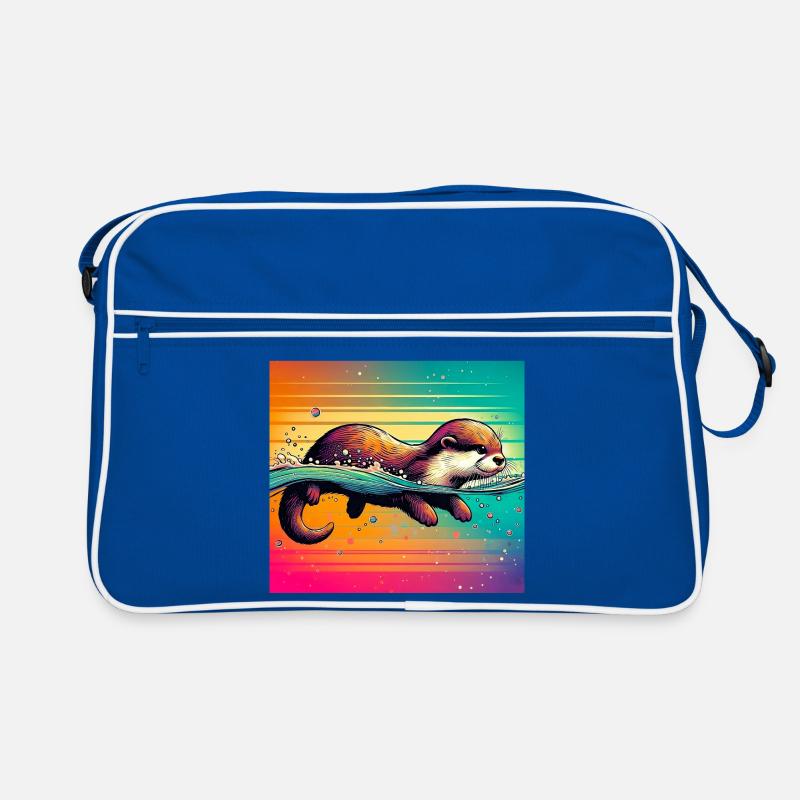 Otter - Retro Tasche - Blau/Weiß