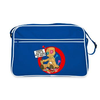 Stop au prof bashing - Pourquoi autant de haine ? - Sac Retro - bleu/blanc - Devant