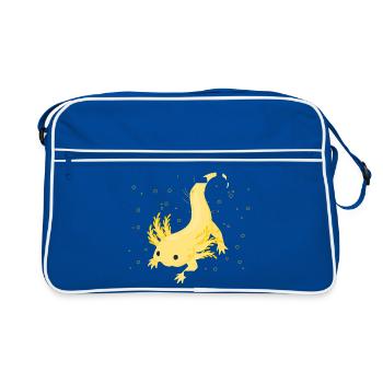 Design gecko lumineux avec détail jaune - Sac Retro - bleu/blanc - Devant