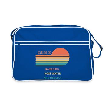 Gen X Raised On Hose Water And Neglect design. - Retro Bag - blue/white - Front