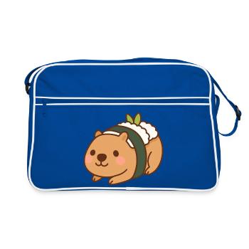 Capybara Sushi – mignon et délicieux 🍣🦫 - Sac Retro - bleu/blanc - Devant