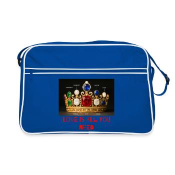 Couronne de pierres précieuses colorées - Sac Retro - bleu/blanc - Devant