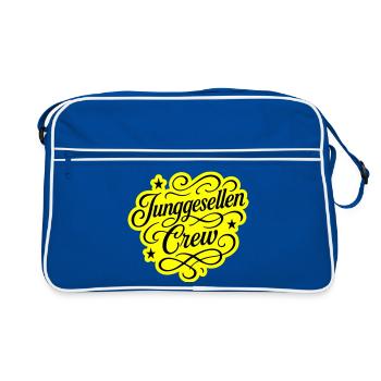 Junggesellen Crew - Retro Tasche - Blau/Weiß - Vorne