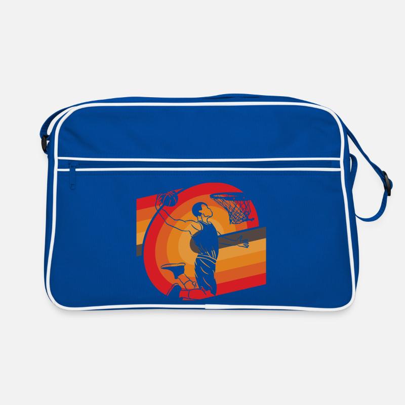 Basket-ball classique à l’ancienne design rétro - Sac Retro - bleu/blanc