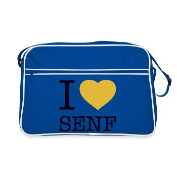 J’adore la moutarde - Sac Retro - bleu/blanc - Devant