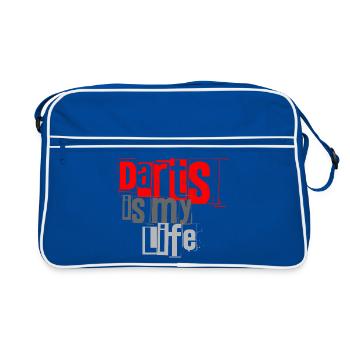 Dart, Darts c’est ma vie 1 - Sac Retro - bleu/blanc - Devant