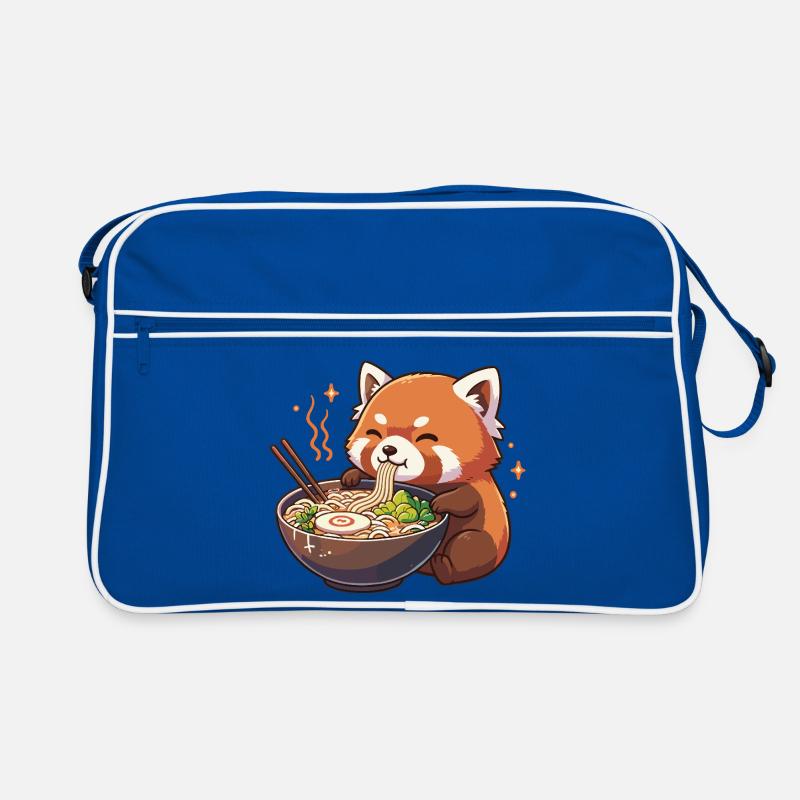 Roter Panda mit Nudeln Ramen kawaii Roter Panda Retro Tasche