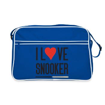 Ich liebe Snooker - Retro Tasche - Blau/Weiß - Vorne
