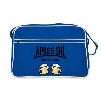 Après-Ski Instructor (Bier Apres Ski Konkav POS3C) - Retro Tasche - Blau/Weiß - Vorne