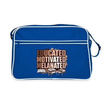 Éducation, motivation, émancipation mélanée - Sac Retro - bleu/blanc - Devant