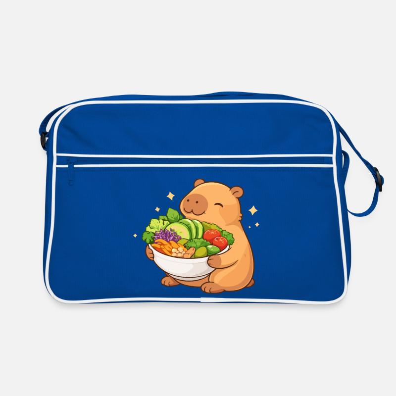 Capybara potelé avec bol de salade Sac Retro