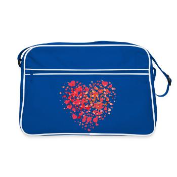 Mosaïque de cœurs de petits cœurs d’amour - Sac Retro - bleu/blanc - Devant