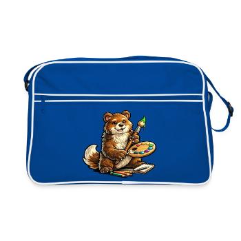 Bear avec l’Art en palette de couleurs - Sac Retro - bleu/blanc - Devant
