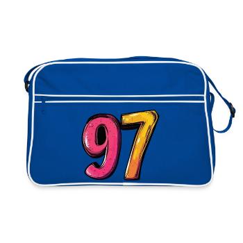 97 Nombre Coloré - Sac Retro - bleu/blanc - Devant