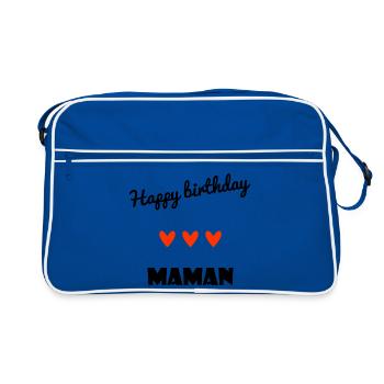 HAPPY BIRTHDAY. MAMMA. HEART. MAMMA. MOTHER'S DAY - Retro Bag - blue/white - Front