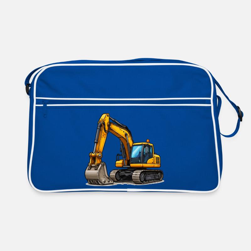 Yellow Excavator Retro Bag