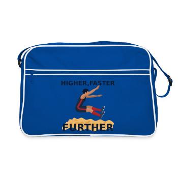 Higher, faster, further – long jump - Retro Bag - blue/white - Front