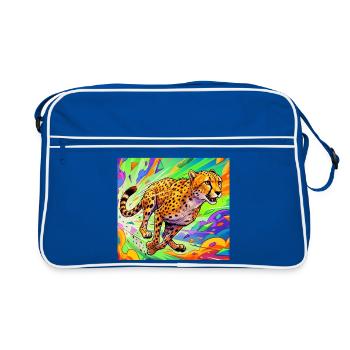 cheetah - Retro Bag - blue/white - Front