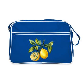 Citrons Aquarelle aux agrumes - Sac Retro - bleu/blanc - Devant