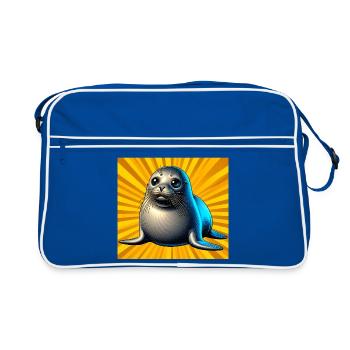 Phoque - Sac Retro - bleu/blanc - Devant