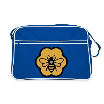 bee heart honeycomb beekeeping nature conservation beekeeper - Retro Bag - blue/white - Front