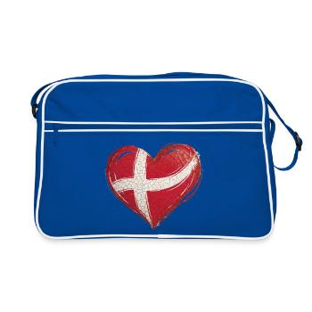 Drapeau du Cœur du Danemark - Sac Retro - bleu/blanc - Devant