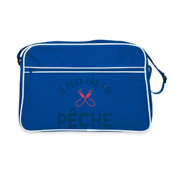 Je peux pas j'ai pêche – T-shirt pêcheur humour - Sac Retro - bleu/blanc - Devant