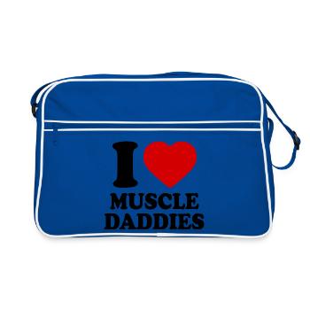 I love muscle daddies - Sac Retro - bleu/blanc - Devant