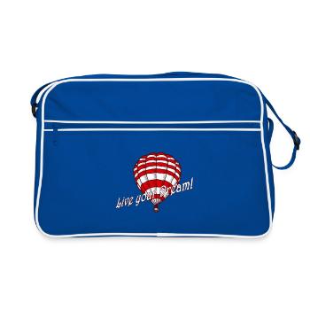 Ballon d’air chaud, vive ton rêve - Sac Retro - bleu/blanc - Devant