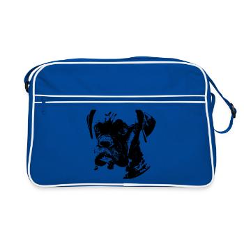 Cadeau de race de chien boxer allemand - Sac Retro - bleu/blanc - Devant