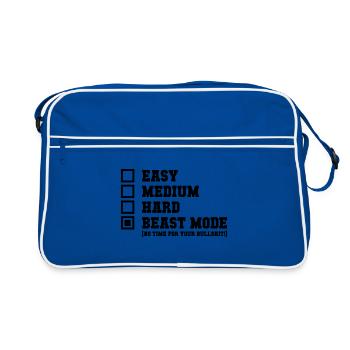 Easy Medium Hard Beast Fashion Gift - Retro Bag - blue/white - Front